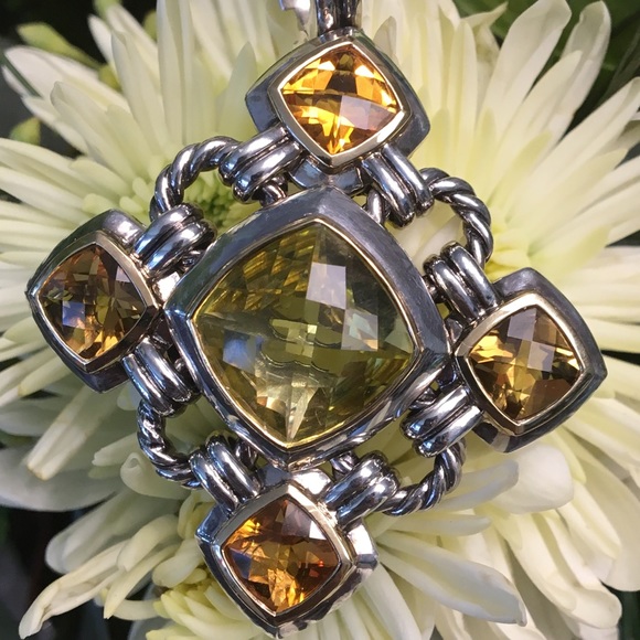 David Yurman Jewelry - David Yurman Renaissance Pendant Peridot Citrine